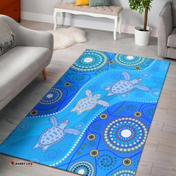 Aboriginal Art Turtle Area Rug Indigenous Simple Vibes