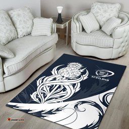 Scottish Rugby Area Rug Thistle Vibes Navy