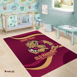 Custom QLD Maroons Cane Toad Area Rug Queensland Origin No2