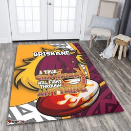 Brisbane Broncos Area Rug - A True Champion Will Fight Through Anything With Polynesian Patterns