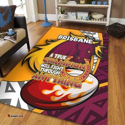 Brisbane Broncos Area Rug - A True Champion Will Fight Through Anything With Polynesian Patterns