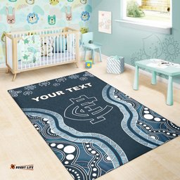 Custom Personalised Go Blues Area Rug Simple Indigenous