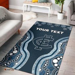Custom Personalised Go Blues Area Rug Simple Indigenous