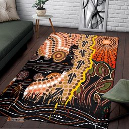 area rug australian aboriginal sun and emu tee aussie