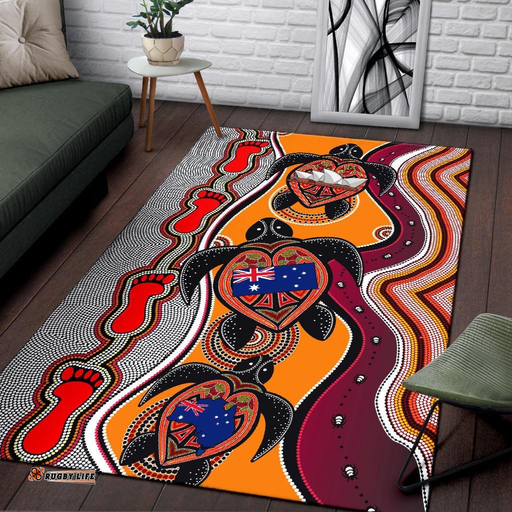 Area Rug Aboriginal Patterns Bag Turtle