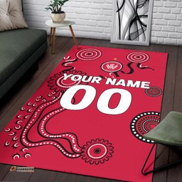 custom personalised western sydney wanderers area rug indigenous dot painting art tee aussie