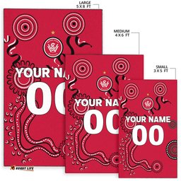 custom personalised western sydney wanderers area rug indigenous dot painting art tee aussie