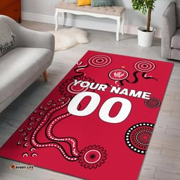 custom personalised western sydney wanderers area rug indigenous dot painting art tee aussie
