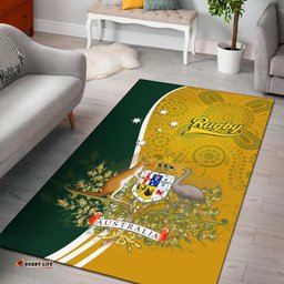 Area Rug Australia Coat Of Arm In Rugby Style