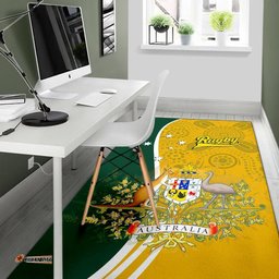 Area Rug Australia Coat Of Arm In Rugby Style