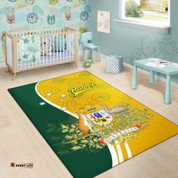 Area Rug Australia Coat Of Arm In Rugby Style