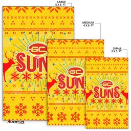 Gold Coast Suns Area Rug Christmas Ugly Style