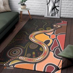 Area Rug Aboriginal Snake With Dot Painting