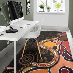 Area Rug Aboriginal Snake With Dot Painting