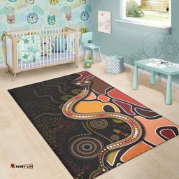 Area Rug Aboriginal Snake With Dot Painting
