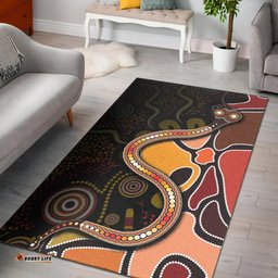 Area Rug Aboriginal Snake With Dot Painting