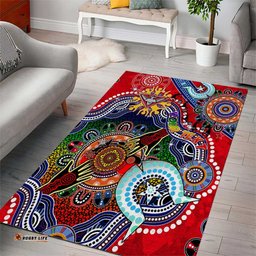 Custom NAIDOC Week 2024 Essendon Bombers Area Rug Australia Aboriginal Dot Painting