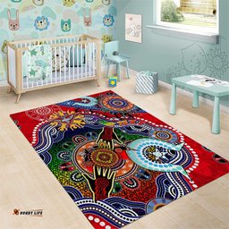 Custom NAIDOC Week 2024 Essendon Bombers Area Rug Australia Aboriginal Dot Painting