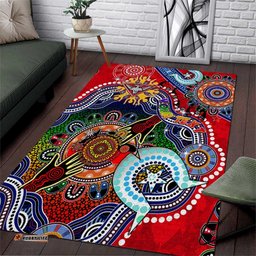 Custom NAIDOC Week 2024 Essendon Bombers Area Rug Australia Aboriginal Dot Painting