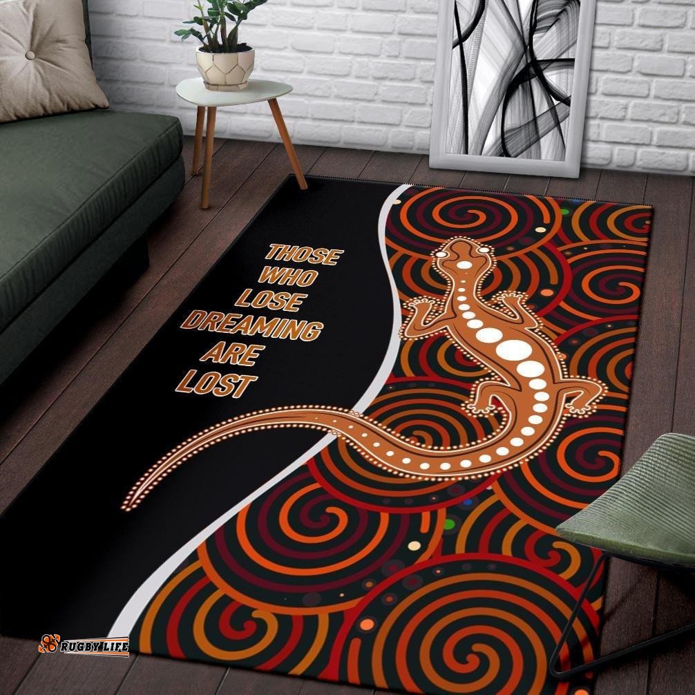 Aboriginal Area Rug Indigenous Lizard Dreaming