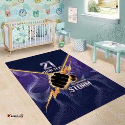 NRL Storm Custom Area Rug Minimalism Style