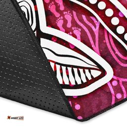 Aboriginal Area Rug Sea Turtle With Indigenous Patterns Pink