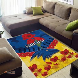 Custom Adelaide Crows Football Area Rug ANZAC Lest We Forget