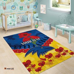 Custom Adelaide Crows Football Area Rug ANZAC Lest We Forget
