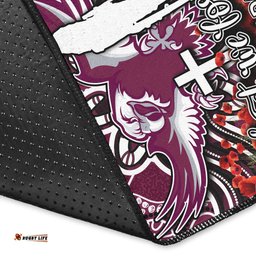 Sea Eagles Area Rug ANZAC Day Poppy Flowers With Aboriginal