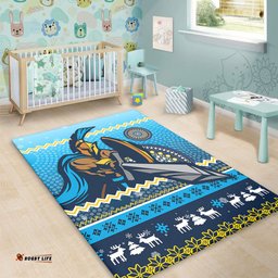 Gold Coast Titans Area Rug - Australia Ugly Xmas With Aboriginal Patterns For Die Hard Fans