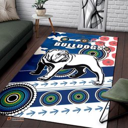 bulldogs anzac day area rug mix indigenous tee aussie