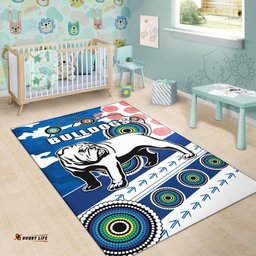 bulldogs anzac day area rug mix indigenous tee aussie