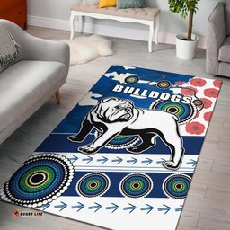 bulldogs anzac day area rug mix indigenous tee aussie