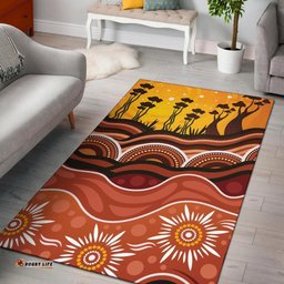 Aboriginal Area Rug Boab Tree Dot Painting Ver01