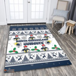 North Queensland Cowboys Christmas Area Rug - North Queensland Cowboys Special Ugly Christmas Area Rug
