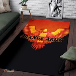 Orange Army Area Rug Cricket Black