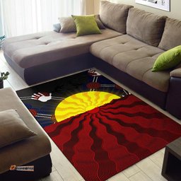 Aboriginal Area Rug Aboriginal Lives Matter Flag Sun Dot Painting