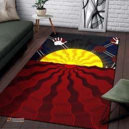 Aboriginal Area Rug Aboriginal Lives Matter Flag Sun Dot Painting