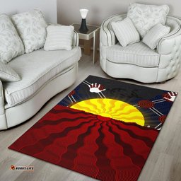 Aboriginal Area Rug Aboriginal Lives Matter Flag Sun Dot Painting