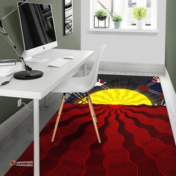 Aboriginal Area Rug Aboriginal Lives Matter Flag Sun Dot Painting