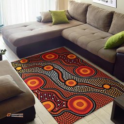 Aboriginal Area Rug Landscape Circle Dot Painting Art