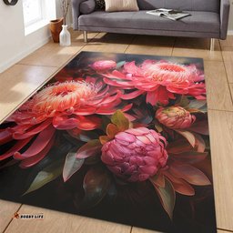 Australia Waratah Area Rug - Waratah Oil Painting Abstract Ver1 Area Rug