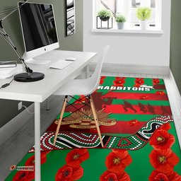 Rabbitohs ANZAC Day Area Rug Rugby South Sydney Indigenous Military
