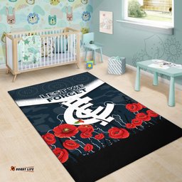 Blues ANZAC Day Area Rug Indigenous Art