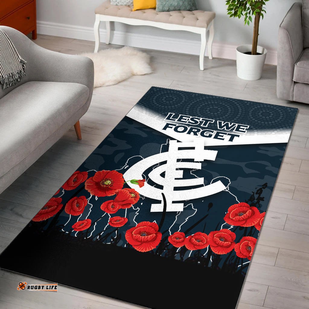 Blues ANZAC Day Area Rug Indigenous Art