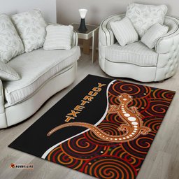 Aboriginal Personalised Area Rug Indigenous Lizard Dreaming