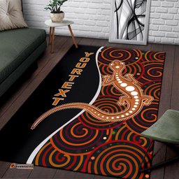 Aboriginal Personalised Area Rug Indigenous Lizard Dreaming