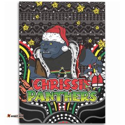 Penrith Panthers Christmas Custom Area Rug - Christmas Knit Patterns Vintage Jersey Ugly Area Rug