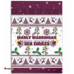 Manly Warringah Sea Eagles Christmas Area Rug - Manly Warringah Sea Eagles Special Ugly Christmas Area Rug