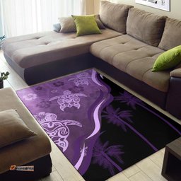 Purple Turtle Hibiscus Area Rug